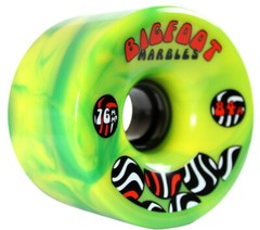 Bigfoot Longboard Wheels – 76mm Marble Swirl – Green/Yellow
