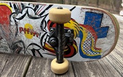 Vintage Used Rare ALMOST Skateboard Comic Girl Deck Grizzly