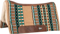 Cashel Blanket Top Performance Saddle Pad – 32×34 Tan/Green – Comfort & Protecti