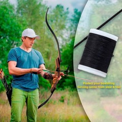 KESHES Archery Bowstring Serving Thread Jig – 120 Yards/110 M 3 inches, Black