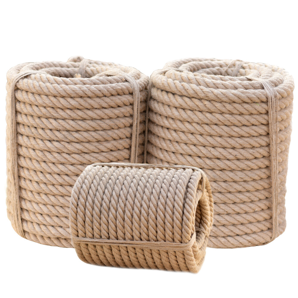 Twisted Manila 4 Strand Natural Fiber Cord Ropes Landscape Fitness Dock Decor