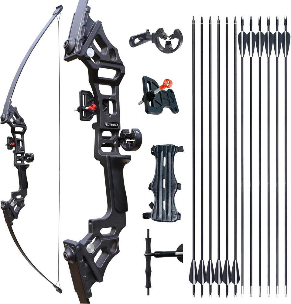Takedown Archery Bow Set for Adults – 30/40 Lbs Right Hand with 12 Arrows