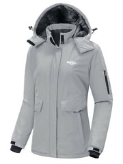 Wantdo Women’s Ski Jacket Waterproof Winter Coat Windproof Warm Fleece Raincoat