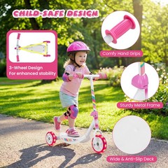 3 Wheels Scooter for Kids Age 2+, Toddlers Kick Scooter with LED Light-Up Wheels