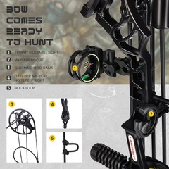 Archery Ready to Hunt Compound Bow Package for Adults ＆Teens,0-70 Lbs,Adjustable