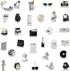 Aesthetic Stickers Black and White Sticker Pack 60PCS, Y2K Sticker for Laptop De