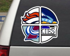 Denver Sports Combined Logos Broncos Rockies Avalanche Nuggets Cornhole Decals