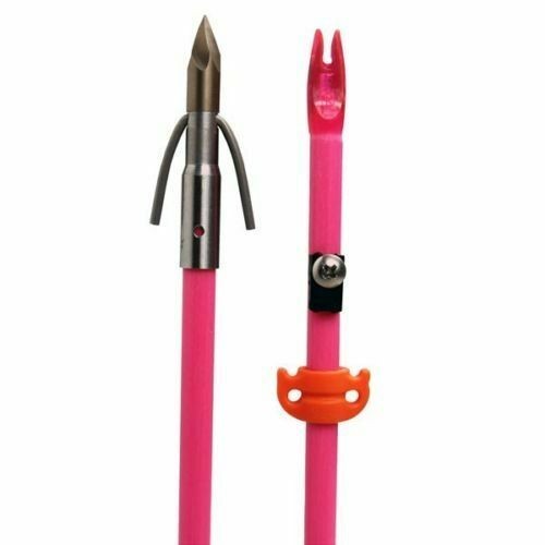 3-PINK Bowfishing Arrows with AMS Chaos bowfishing Point and AMS Safety Slide