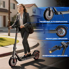 Adults Electric Scooter 30KM/H Foldable Scooter & Shock Absorption App Control