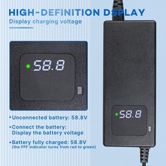 YZPOWER 58.8V 2A Battery Charger for 52V 15Ah Lithium-Ion Battery Packs Featu…