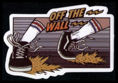 Van’s Off the Wall Running Sticker 3 Inches x 1.5 Inches Skateboard Decal