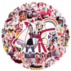 50Pcs Hazbin Cartoon Hotel Stickers Mixed Pack,Cartoon Characters Stickers Mo…