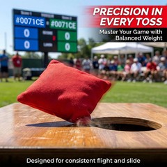 8-Pack Cornhole Bean Bags – 4 Black & 4 Red for Outdoor Games and Events