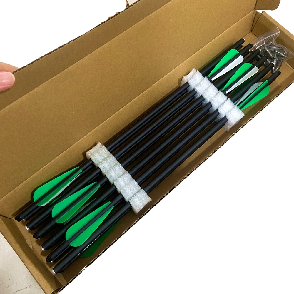 36pcs Bow Hunting Archery 20in Crossbow Bolts Carbon Arrow Shaft 4in Vanes