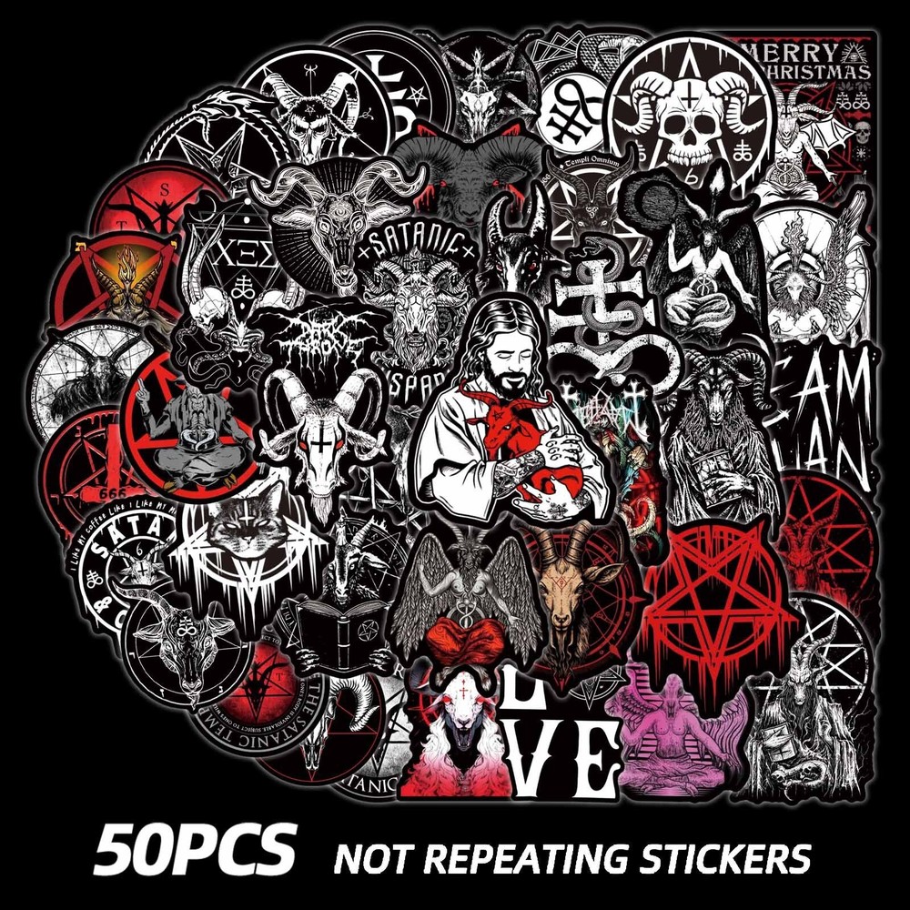 Mix 10/50 PCs Devil Satan dark Gothic-style Luggage Notebook Laptop Car Stickers