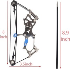 8″ Mini Compound Bow Kit Toy Arrows Target Shooting Archery Gift Pocket Bow