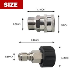 Pressure Washer Quick Connect Kit, Stainless Steel Quick Disconnect 4 pack