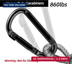 Carabiner Clip, 860lbs, 3″ Iron Heavy Duty Carabiner, D Shape Hook Hammocks,….