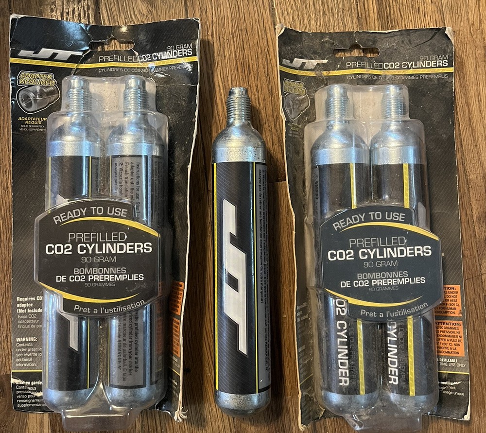 5 Pack New Pre Filled JT 90 Gram 90g CO2 Air Containers – For PCP, Paintball