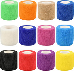 6pcs 2in Self Adhesive Bandage Wraps, Vet Wraps, 12 Colors to Choose, 5 Yard …