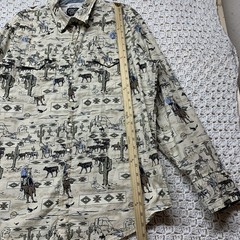 Vintage Roper Wéstern Shirt Men’s XL Beige Wéstern Animal Print Pearly Snap