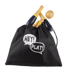8″ Wooden Lawn Bowling Game Set with Mesh Bag 10 Pins Indoor Outdoor Kids