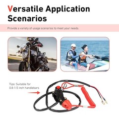 22mm Engine Kill Switch Handlebar Tether Lanyard Replacement 7/8″ Kill Switch