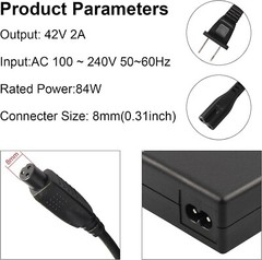 42V 2A Adapter Charger for hoverboard 2 hovertrax Razor/ Swagtron T1 /Swagway X1