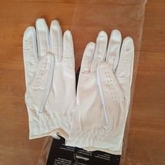 TREDSTEP DRESSAGE PRO Sz 7.5 White Leather & Synthetic FlexiGrip Riding Gloves