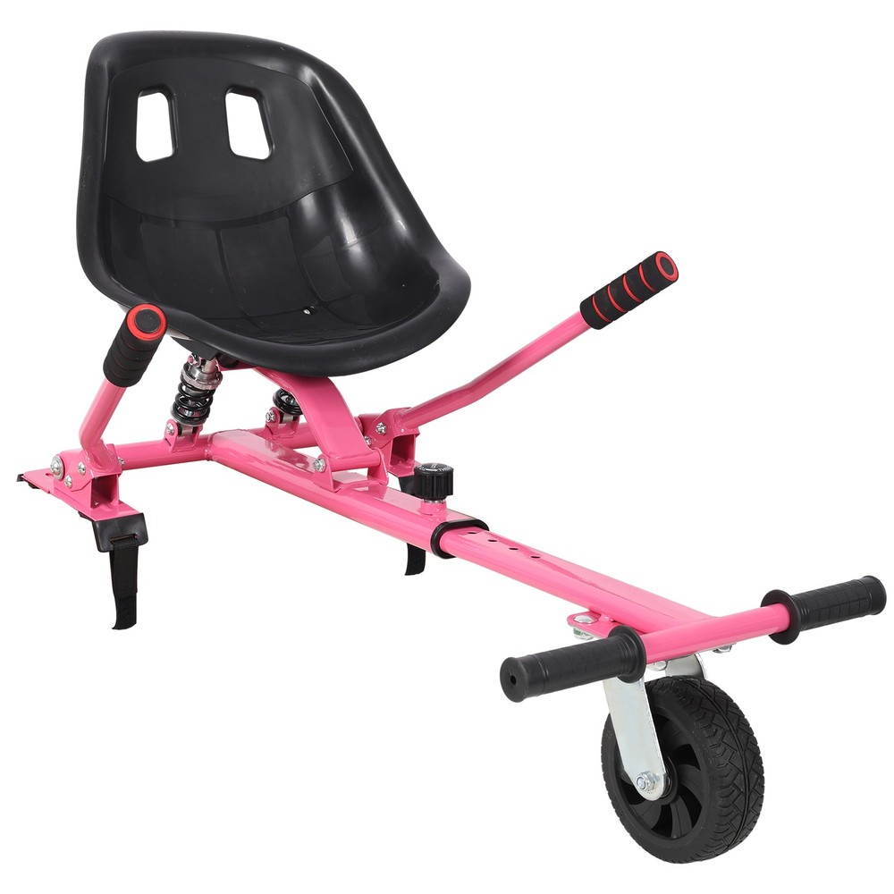 Hoverboard Go-Kart Seat Attachment, Adjustable Frame, Pink