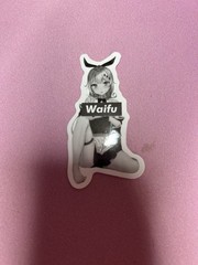 black and white lewd waifu stickers #5