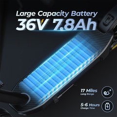 Electric Scooter Adults 10in Pneumatic Tires 500W Motor 19 Miles Range UL2272