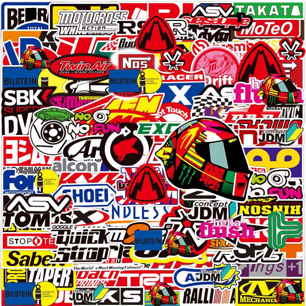 Lot Set of 100 Motorcycle Motocross Decals Stickers Racing ATV UTV Dirtbike Cool