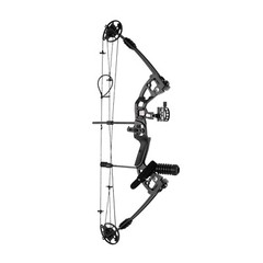 Black Right-Hand Compound Bow Kit for Beginners – Adjustable 30-55 lbs