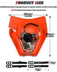 Dirt Bike Headlight Kit,Pit Bike Headlight,Universal Normal (XWLIGA) black