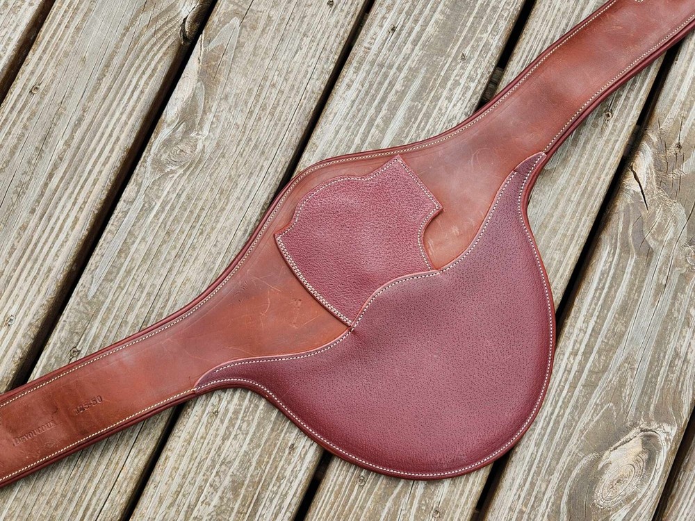 Devoucoux Medium Brown Padded Belly Guard Stud Jump Girth -Size Choice: 50″, 52″