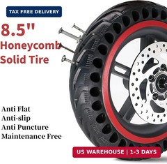 8.5» Electric Scooter Replacement Rear Wheel – Solid Tire with Wheel Hub & 110m