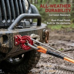 Car Winch Snatch Recovery Ring, Aluminum Alloy Vehicle Snatch Block Pulley Red