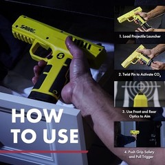 Home Defense Projectile Launcher, Large Size with (7) Projectile Launcher Kit