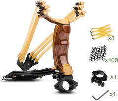 Pro Hunting Slingshot with Folding Wrist Support High Velocity Catapult Shooter