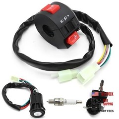 3 Function Left Starter Switch with 4 Wires Ignition Switch Key, Replacement