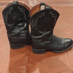 Tony Lama Western Cowboy Boots Black Leather CT456 Men’s Size 7.5D Discontinued