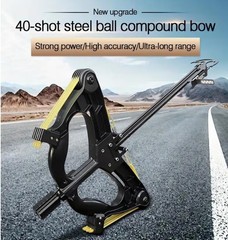 Compound Slingshot Bow 40-Shot Hunting Slongshot – Shoots Steel Pellets