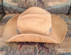 Stetson Rodeo Drive Collection Nubuck Leather Cowboy Hat L Concho Western USA