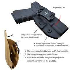 POLE.CRAFT IWB Kydex Holster Custom Fit: Glock 19 19X 25 44 45 (Gen 1 2 3 4 5…