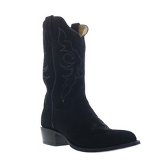 Tony Lama Plano 12″ Suede Round Toe Mens Black Wide Cowboy Western Boots