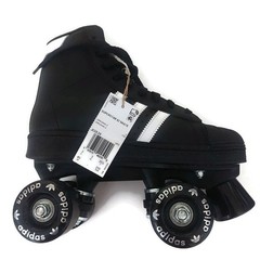 adidas Womens Sz 4.5 Superstar 82 Skate Leather Roller Skates Black White JI3535