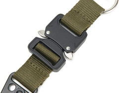 Tactical Key Chains for Mens, EDC Gear Clips with HK Clip, Large Military Black