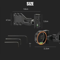 3-Pin 0.019 Fiber Optics Bow Sight with Rheostat Light for Compound Recurve Bow