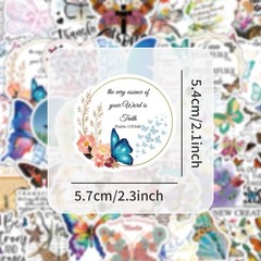 30Pcs Random Aesthetic Butterfly Inspirational Bible Verse Waterproof Stickers